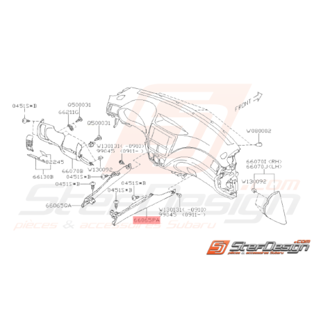 Panneau Centre Inférieur Origine Subaru STI 2008 - 201035646