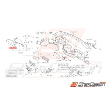 Visière de compteur Origine Subaru WRX STI 2008 - 201035654