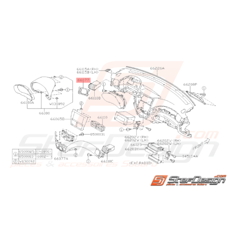 Ornement Panneau Conducteur Origine Subaru WRX 2008 - 201035663