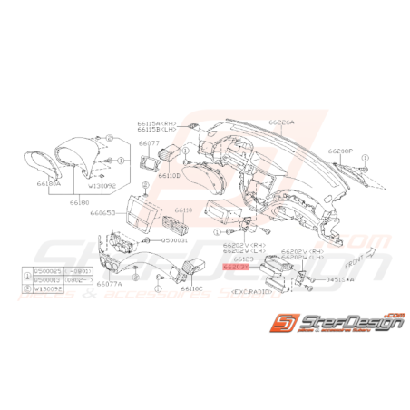 Renfort de Radio Origine Subaru WRX STI 2009 - 201035686