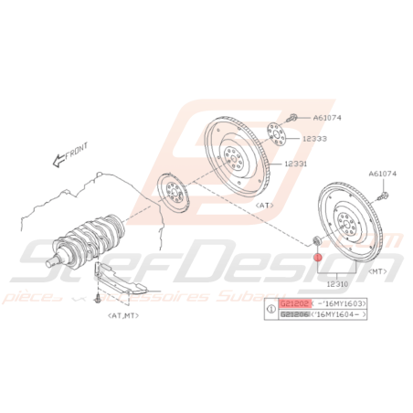 Roulement de volant moteur Subaru GT 93-00 WRX 01-10 STI 01-19 BRZ/GT86 FORESTER 97-02/05-0735731