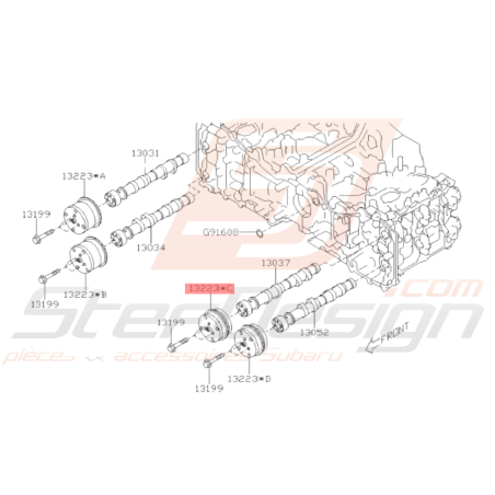 Poulie Arbre à Cames admission gauche Origine Subaru BRZ 2013 - 201635747