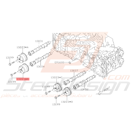 Poulie Arbre à Cames Échappement Droit Origine Subaru BRZ 2013 - 201635750