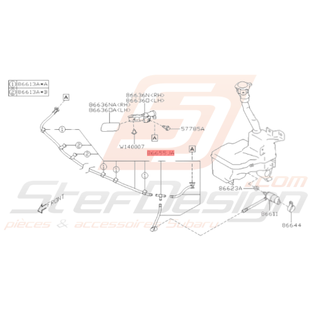 Tuyau lave phare Origine Subaru BRZ 2013 - 201735800