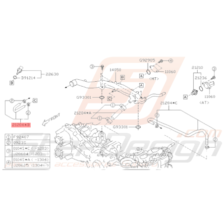 Durite Pré-Chauffage Origine Subaru BRZ 2013 - 201935813