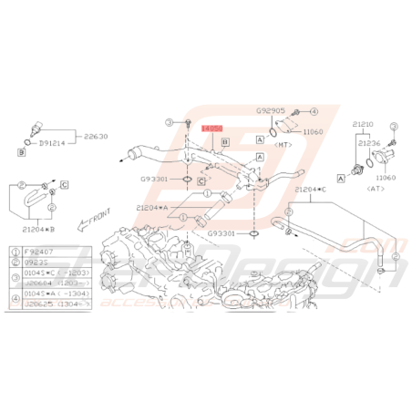 Conduit D'eau Origine Subaru BRZ 2013 - 201935815