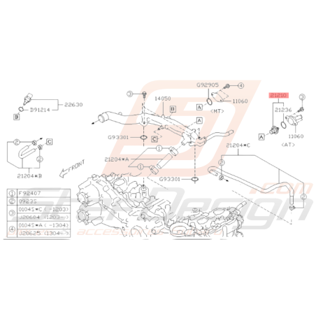 Ensemble Thermostat et Joint (Automatique) Origine Subaru BRZ 2013-201935819