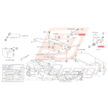 Couvercle Thermostat Origine Subaru BRZ Automatique 2013 - 201935821