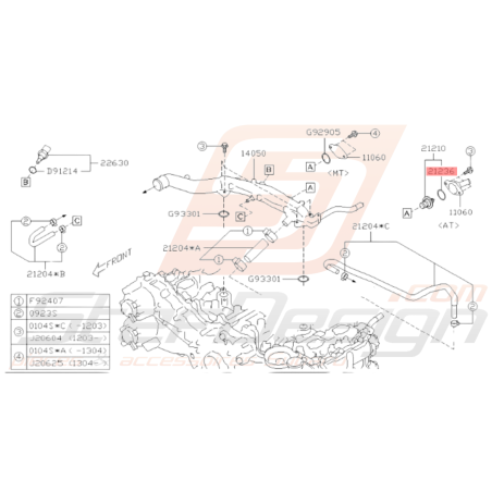 Joint Thermostat (Automatique) Origine Subaru BRZ 2013 - 201935823