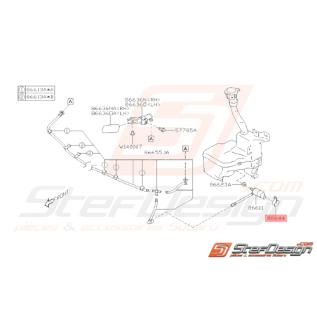 Support Moteur Pompe Essuie Glace Subaru WRX/STI 08/09-10 BRZ 13-1935825