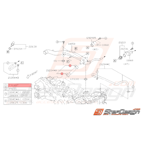 Attache de Tuyau Origine Subaru BRZ 2013 - 201935859