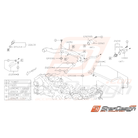 Schéma Pieuvre d'Eau Origine Subaru BRZ 2013 - 201935861