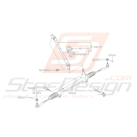 Schéma Crémaillère de Direction Origine Subaru BRZ 2013-201935966