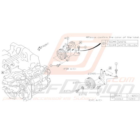 Schéma Compresseur de Climatisation Origine Subaru BRZ 2013 - 201935973