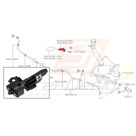 Gicleur lave phare pour subaru XV 1.6L 200736000