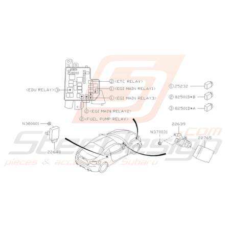 Schéma Relais et Sonde Moteur Origine Subaru BRZ 2013-201936008
