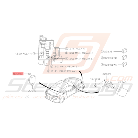 Ecrou Origine Subaru WRX STI BRZ36012