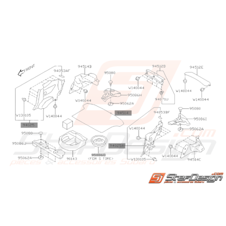 Schéma Garnitures de Coffre Origine Subaru BRZ 2013-201936016