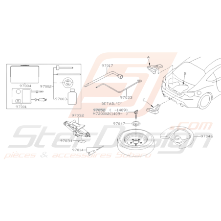 Schéma Trousse à Outils et Cric Origine Subaru BRZ 2013-201936019