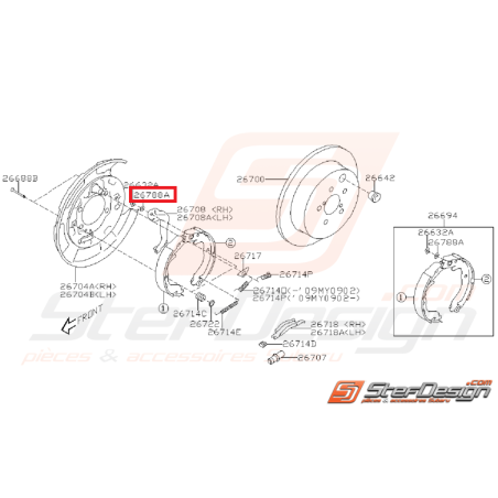 Rondelle frein arrière IMPREZA GT 93-00 STI/WRX 01-1436020