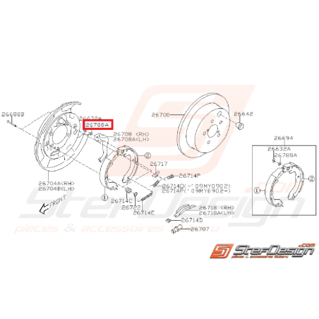Rondelle frein arrière Origine Subaru Impreza GT 93-00 STI/WRX 01-14 FORESTER 97-02/05-0736020