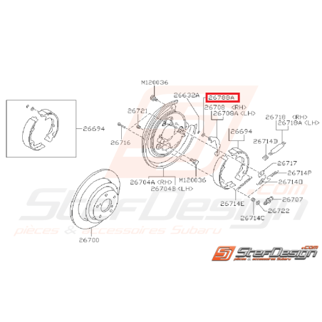 Rondelle frein arrière IMPREZA GT 93-00 STI/WRX 01-1436021