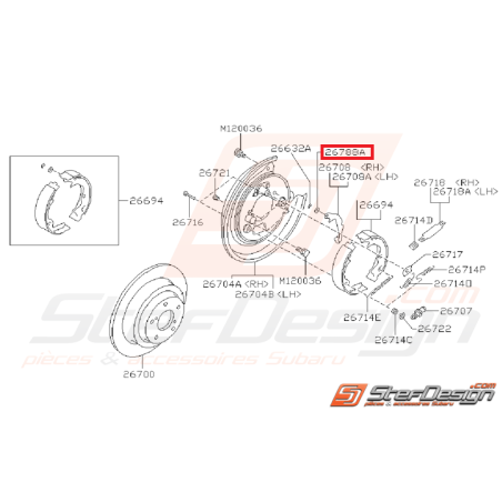 Rondelle frein arrière Origine Subaru Impreza GT 93-00 STI/WRX 01-14 FORESTER 97-02/05-0736021