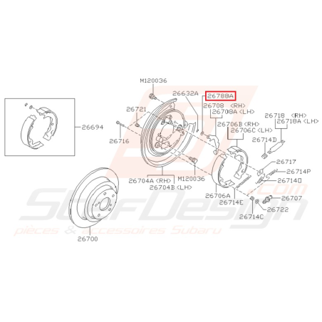 Rondelle frein arrière IMPREZA GT 93-00 STI/WRX 01-1436022