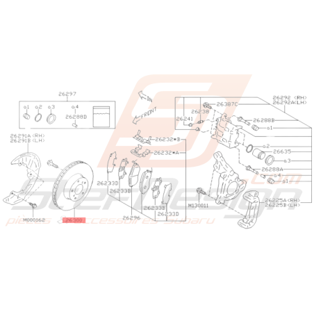 Disque de frein avant Origine Subaru WRX 2001-2011 BRZ 2013-201936101