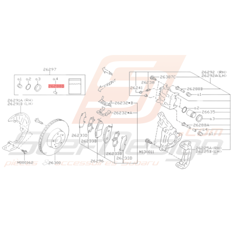 Verrouillage axe étrier Origine Subaru WRX 2008-2010 BRZ 2013-201936104