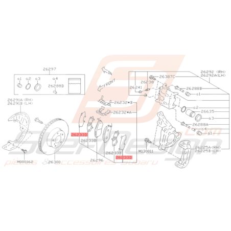 Tôle plaquette de frein lisse Origine Subaru WRX 08-11 BRZ 13-1636106