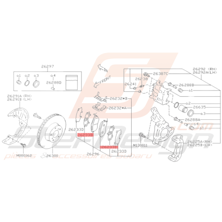 Entretoise plaquette de frein strié Origine Subaru WRX 08-11 BRZ 13-1636108
