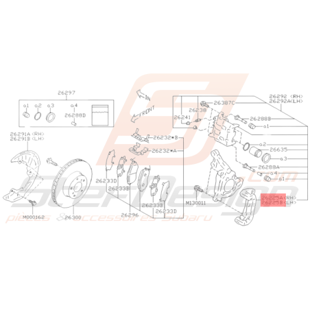 Support étrier Avant Origine Subaru BRZ 2013 - 201936112