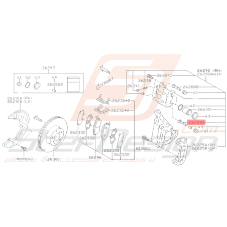Axe fixation plaquette Origine Subaru WRX 08-11 BRZ 13-19 FORESTER 05-0736113