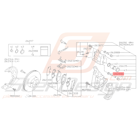 Axe fixation plaquette Origine Subaru WRX 2008-2011 BRZ 2013-201936113