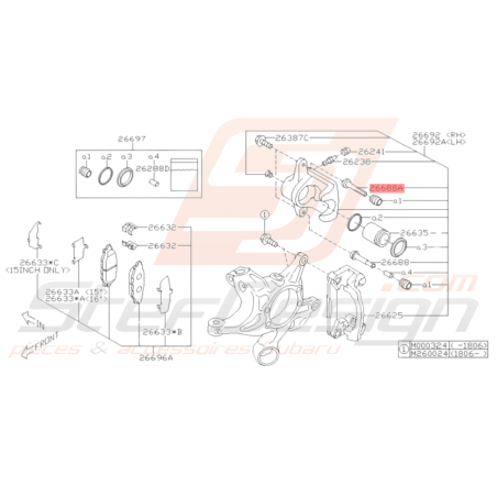 Goupille Guide Frein Arrière Subaru WRX 2008-2010 BRZ 2013-201936124