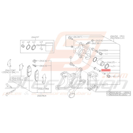 Goupille Étrier Frein Arrière Subaru WRX 2008-2010 BRZ 2013 - 201936125