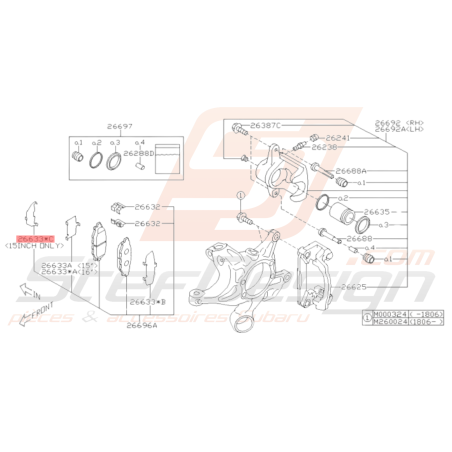 Entretoise frein arrière extérieur WRX 2008 - 2010 BRZ 2013 - 201736155