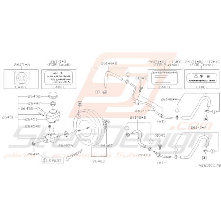 Schéma Maitre Cylindre de Frein Origine Subaru BRZ 2013 - 201936160