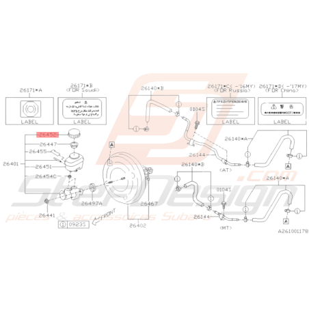Bouchon Maitre Cylindre de frein Origine Subaru BRZ36171