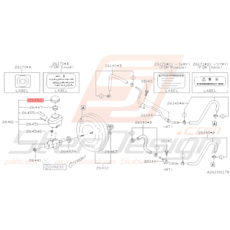 Bouchon Maitre Cylindre de frein Origine Subaru WRX STI 08-14 BRZ 13-1936171