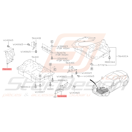 Protection Sous Moteur Avant Origine Subaru BRZ 2013 - 201936238