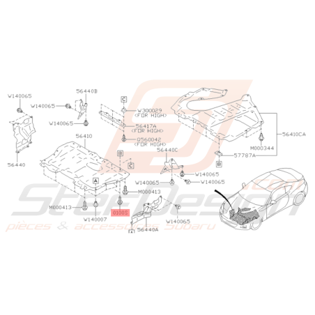 Vis 8X16 Origine Subaru BRZ 2013-201936256