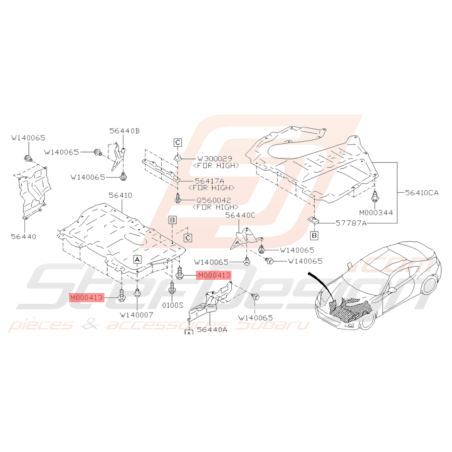 Vis de cache sous Moteur Origine Subaru BRZ 2013-201936257