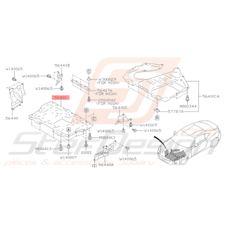 Carter protection sous moteur Origine Subaru BRZ 2013 - 201936258
