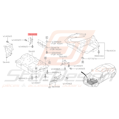 Protection inférieur Latéral Origine Subaru BRZ 13-1936259