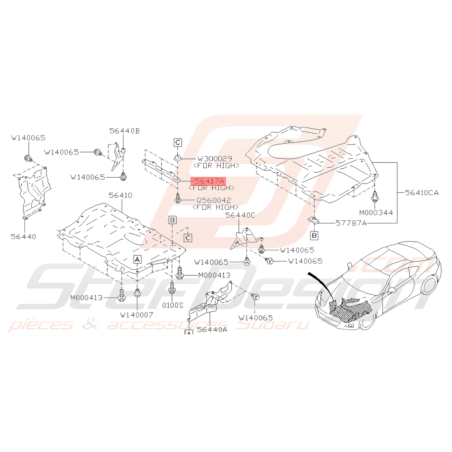 Plaque Bavette Origine Subaru BRZ 2013 - 201936261