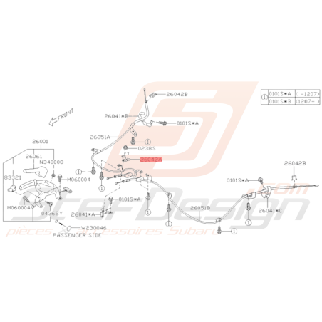 Attache câble de frein Subaru GT 93-00 WRX/STI 01-04 08-14 BRZ 13-1936275