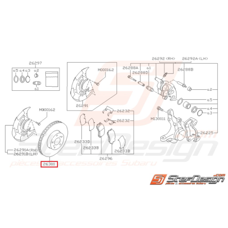 Disque de frein avant SUBARU LEGACY 2000