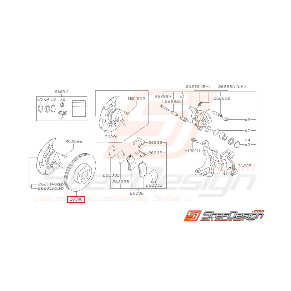 Disque de frein avant SUBARU LEGACY 2000 Disque de frein avant SUBARU LEGACY 2000